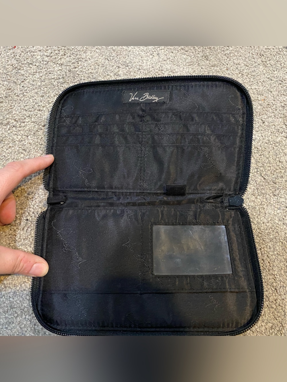Vera Bradley Black Floral Retired Pirouette Style Wallet - Picture 3 of 3